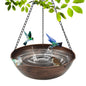 OUISJYER Hanging Metal Bird Bath with Chains & Hook – 13 Inch