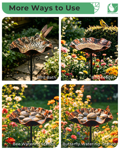 OUISJYER Small Metal Bird Baths for Hummingbirds – 2 Pack