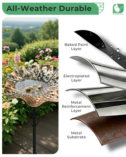 OUISJYER Small Metal Bird Baths for Hummingbirds – 2 Pack