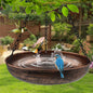 OUISJYER Small Hanging Metal Bird Bath with Chains – 10 Inch