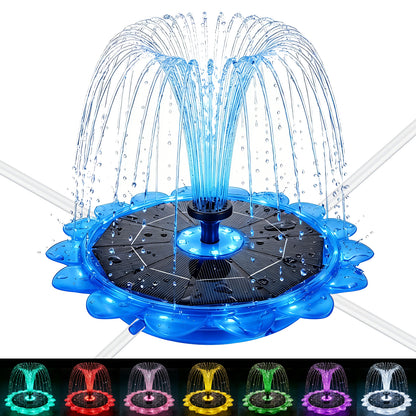 OUISJYER 6.3-inch Solar Bird Bath Fountain Pump - 5 Spray Nozzles