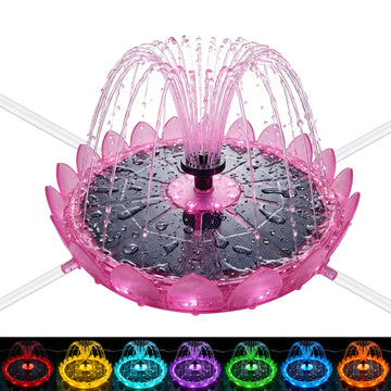 Solar Bird Bath Fountain with Color-Changing LED Lights – 6.3 Inch