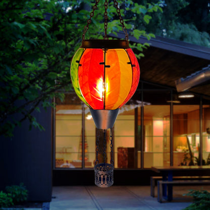 OUISJYER Hot Air Balloon Solar Lantern – Colorful Hanging Garden Light