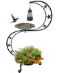OUISJYER Solar Bird Bath with Flower Planter & Light – S-Shaped