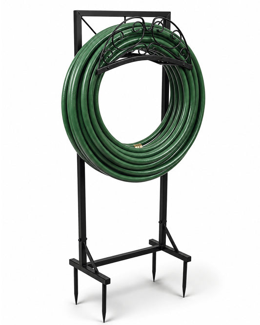 OUISJYER Heavy-Duty Freestanding Garden Hose Holder Stand