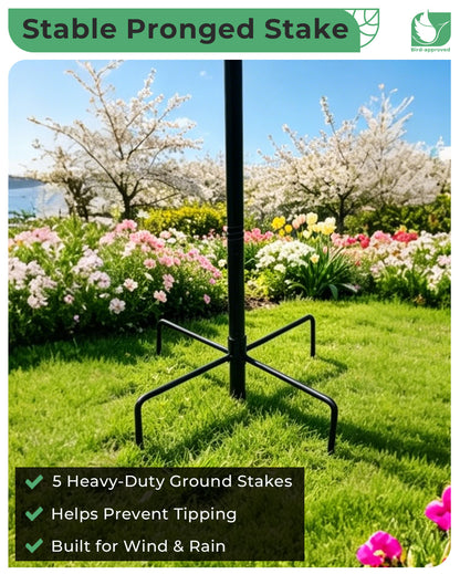 OUISJYER Hummingbird Metal Bird Bath with Stake – 12 Inch
