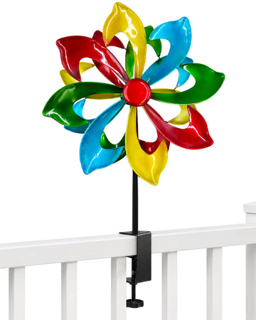 OUISJYER Deck-Mounted Wind Spinner with Adjustable Clamp