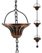 OUISJYER Copper Rain Chain for Gutters – 8.6 Ft, 12 Fluted Cups