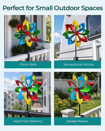 OUISJYER Deck-Mounted Wind Spinner with Adjustable Clamp